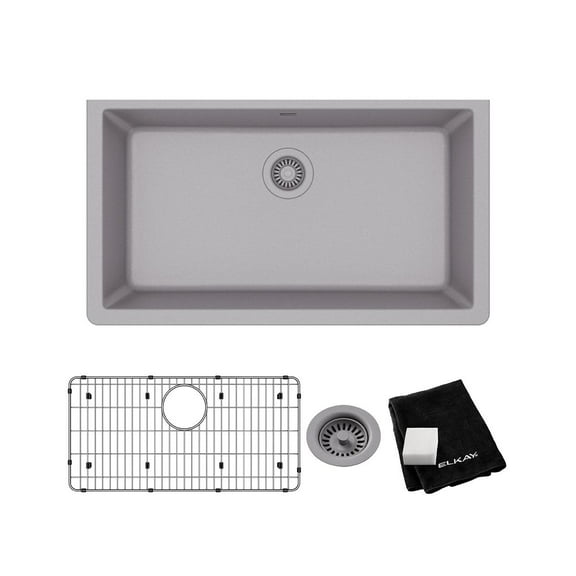 Elkay Elgru13322c Quartz Classic 33" Undermount Single Basin Quartz Composite Kitchen Sink