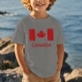 thumbnail image 2 of MIASHUI Journée Nationale Européenne Canadienne Feuille d'Érable Imprimée Garçons T-Shirt Décontracté Confortable à Manches Courtes pour Activités Extérieures Gris Foncé, 6-7 Ans, 2 of 5