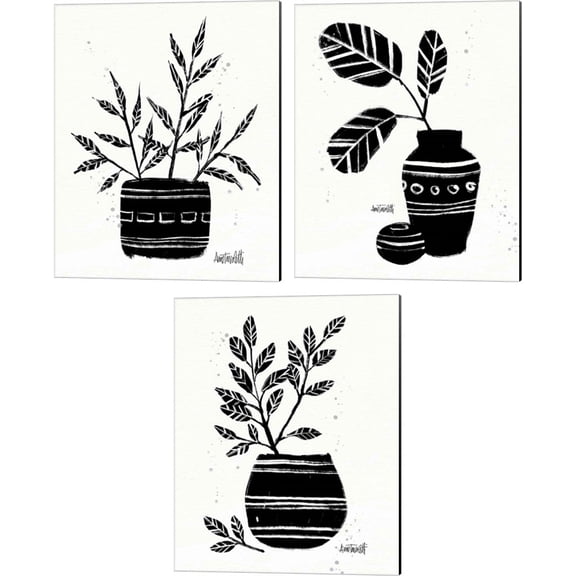 Great Art Now Botanical Sketches A by Anne Tavoletti 3 Piece Canvas Art Set Each 12"W x 15"H