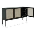 thumbnail image 3 of SAFAVIEH Zadie 2 Shelf Rattan Sideboard, Black With Natural Rattan/Black Legs (54 in. W x 15 in. D x 33 in. H), 3 of 17