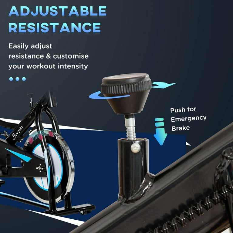 Soozier Exercise Bike Stationary Bike for Home Indoor Cycling Bike Adjustable Workout Bike with Comfortable Seat Cushion and LCD Monitor