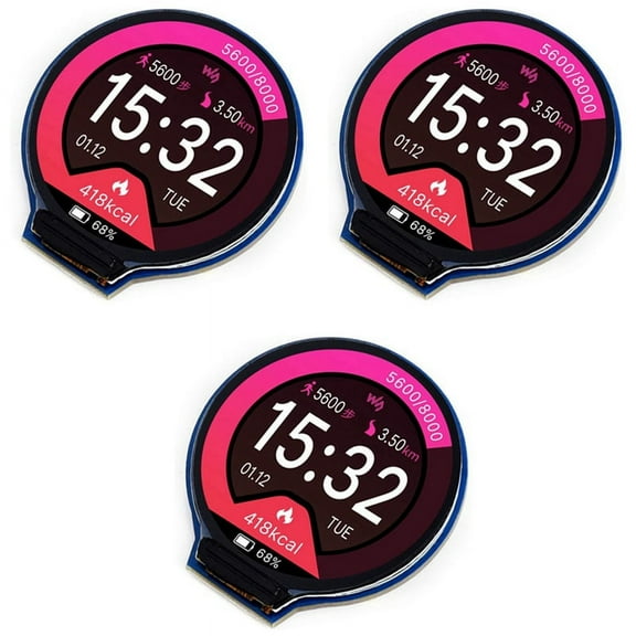 3pcs 1.28Inch Round Display LCD Screen Module GC9A01 SPI Communication RGB 65K Color Support for Raspberry