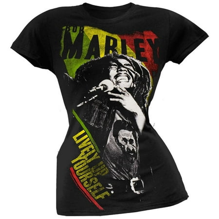 Bob Marley Bob Marley Lively Up Yourself Juniors T Shirt Walmart Com Walmart Com