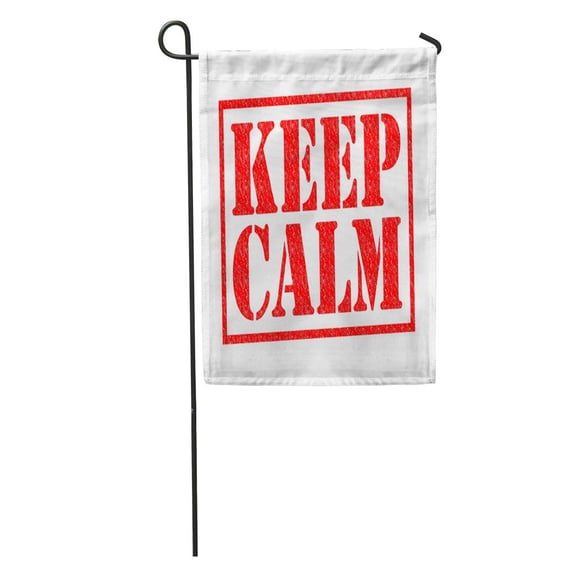 KDAGR Exam Keep Calm Red Rubber Stamp Over Stress Attack Breaths Garden Flag Decorative Flag House Banner 28x40 inch