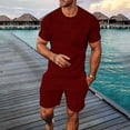 thumbnail image 2 of NAFUU Mens Summer Track Suits Mens Short Sets 2 Piece Outfits Fashion Summer Tracksuits Casual Short Sleeve T-Shirt And Shorts Set Fashion Beach Outfits, 2 of 9