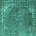 thumbnail image 1 of Ahgly Company Machine Washable Indoor Square Oriental Turquoise Blue Industrial Area Rugs, 3' Square, 1 of 4