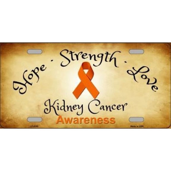 Kidney Cancer Ribbon Metal License Plate