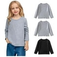 thumbnail image 6 of fatyb Boys Girls 3 Pack Long Sleeve Tee Shirts Crewneck Cotton Tshirts Lightweight Undershirts for Kids, 6 of 7
