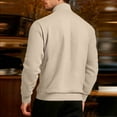 thumbnail image 7 of 1/4 Zip Pullover Men - Long Sleeve Zipper Stand Collar Sweaters Mens Ribbed Casual Fall Winter Solid Color Tops (3XL, Khaki), 7 of 7