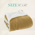 thumbnail image 2 of Elegant Comfort Reversible and Ultra-Plush Flannel Fleece Sherpa Throw- Lightweight Soft and Cozy- All Season Decorative Throw, Perfect for Lounging, 50 x 60 inches, Gold, 2 of 6