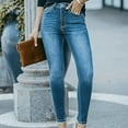 thumbnail image 2 of YDLCAFD Length Large Size Wide Jeans For Woman Pants Waisted Women Jeans Calf Hole Stretch Jeans S, 2 of 6