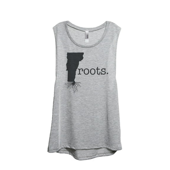 Thread Tank Home Roots State Vermont VT Women's Sleeveless Muscle Tank Top Sport Grey Small
