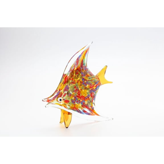 CC Home Furnishings Hand Blown Glass Fish Figurine - 10.5" - Multi-Color