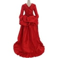 thumbnail image 3 of Steampunk Victorian Gothic Dress - Red Formal Gown for Women Stage Performance, 3 of 4