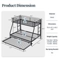 thumbnail image 6 of Walsunny Bunk Beds Twin over Full Metal Loft Beds Frame with Pullout Trundle Guardrail Secured Ladder for  Adults Girls Boys Bedroom Loft Dormitory,Black, 6 of 8