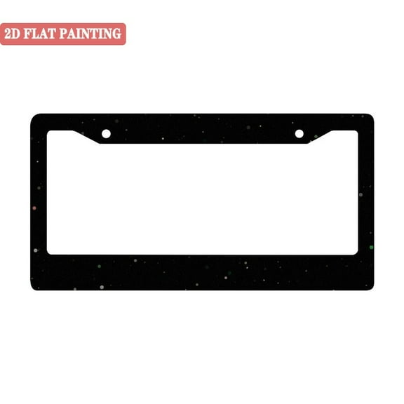 1PC Black License Plate Frames with Starry Speckle Pattern and Mounting Accessories 6. 3x12. 2inch(16x31cm)