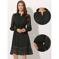 thumbnail image 2 of Vestido de Estrella Metálica Allegra K Negro XS, 2 of 6