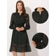 thumbnail image 2 of Vestido de Estrella Metálica para Mujer con Cuello en V y Botones Vestido de Gasa Negro M, 2 of 6