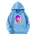 thumbnail image 4 of Moonsky Sudadera con capucha y cordón HUNTRX, estampado de grupo de chicas coreanas, jersey corto, suave y cómodo, top de manga larga para primavera y otoño. Azul 140, 4 of 4