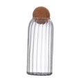 thumbnail image 1 of Frascos de vidrio transparente con tapa de corcho para almacenar condimentos, té y nueces. 1300ml, 1 of 9