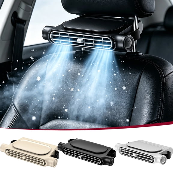 AuroraX Portable Fan Rechargeable for Car USB Car Fan for Back Seat High Airflow Turbo Adjustable Speeds Lightweight Personal Fan for Travel