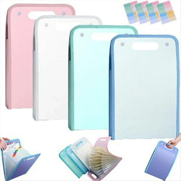 Carpeta Impermeable Extendida de 4 Piezas, Administrador de Archivos Vertical con Asa, Carpetas de Oficina Portátiles de Páginas A4 de 13 Bolsillos e