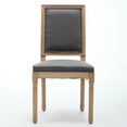 thumbnail image 2 of Newest French Decor Chairs Set of 2, Louis Dining Chairs with Square Backrest and Exquisitely Carved Solid Wood Frame for Living Room, Kitchen, RestaurantGray, 2 of 9