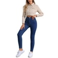 thumbnail image 2 of INSPIRE CHIC Women's Jacket Long Sleeves Single Breasted Cropped Denim Jacket XL Light Khaki, 2 of 4