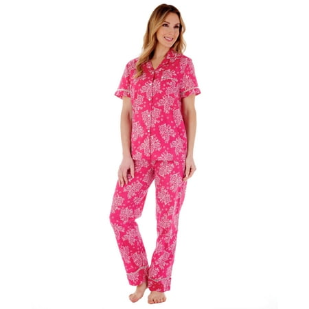 

Slenderella Modern Floral Cotton Short Sleeve Tailored Pajamas PJ55214