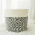 thumbnail image 3 of Zhaomeidaxi S/M/L Cotton Rope Basket Woven Baby Laundry Basket for Blankets Toys Storage Basket with Handle Comforter Cushions Storage Bins Thread Laundry Hamper, 3 of 9