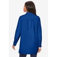 thumbnail image 2 of Roaman's Women's Plus Size Kate Long-Sleeve Crisp Cotton-Blend Button-Front Tunic, 2 of 6