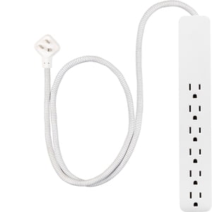 GE 6-Outlet Surge Protector with 2ft Braided Cord