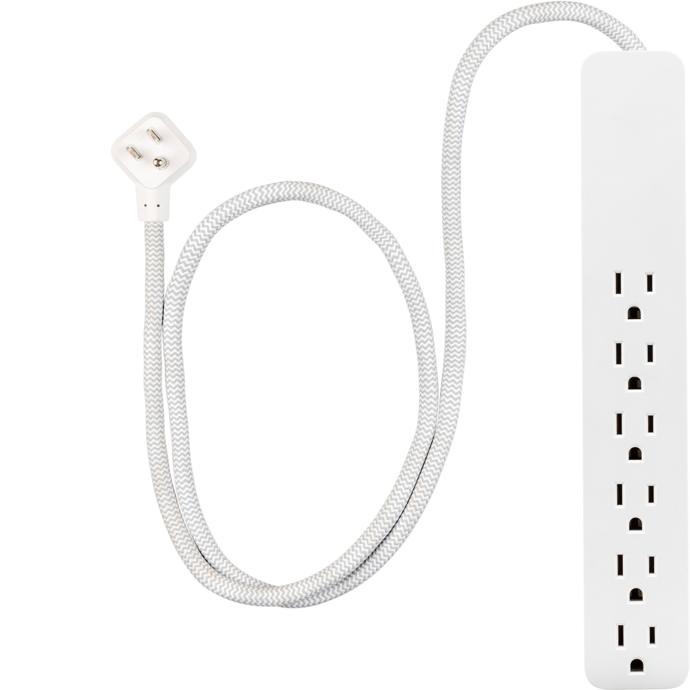 GE 6-Outlet Surge Protector with 2ft Braided Cord photo 1