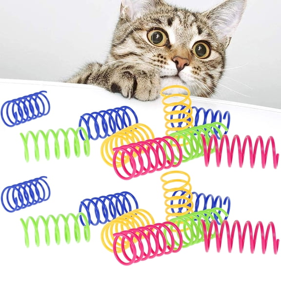 Austok Cat Spring Toy,for Indoor Cats Durable Plastic Coils Colorful Springs Cat Toys Active Healthy Fitness Play Coil Spiral Springs Kitten Toys for Swatting, Biting, Hunting