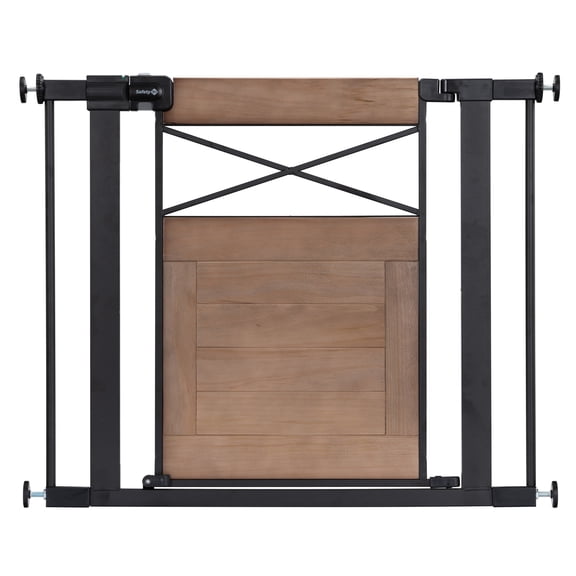 Open Box Safety 1st Easy Install Modern Farmhouse Gate, Rustic