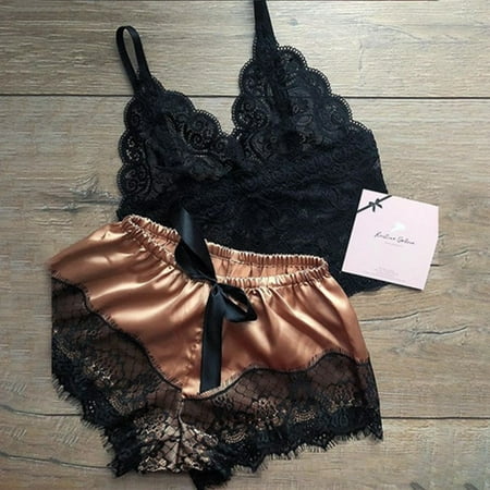 

Marbhall Women Valentine Plus Size Lingerie Underwear Nightwear Sleepwear Lace Set Lotus color XXXL
