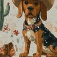 thumbnail image 5 of Autua Dog in Cowboy Hat and Cactus Bathroom Shower Curtain Set with Hooks 100% Polyester Fiber 36"x72, 5 of 7