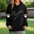 thumbnail image 2 of Funny Hooded Sweatshirts Dog And People Punch Hand Dog Women Friendship Bump Dog's Paw Pullover Hoodie Tops, 2 of 4