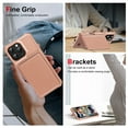 thumbnail image 4 of for iPhone 16 Pro Max Wallet Case with Stand-4 Card Holder Slot Hidden Bracket Double Magnetic Clasp PU Leather Slim Shockproof Hybrid TPU Frame Phone Cover for iPhone 16 Pro Max, Rosegold, 4 of 9