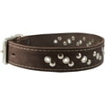 thumbnail image 4 of Genuine Leather Studded Dog Collar 22"x1.4" Brown Fits 14.5"-18" Neck, 4 of 4