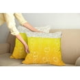 thumbnail image 2 of Ambesonne Abstract Throw Pillow Cover 2 Pack, Bubbles Beer Macro, 24", Yellow White, 2 of 7