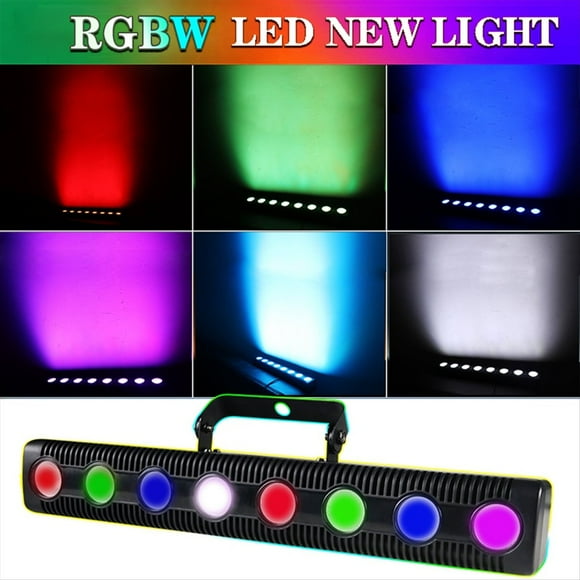 8 LED RGBW 4IN1 Lámpara de Lavado de Pared DJ Disco Party Par Efecto de Luz de Escenario para Dance Bar Decoración Navideña (ENCHUFE de EE. UU.)
