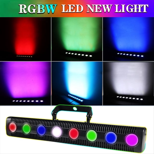 8 LED RGBW 4IN1 Lámpara de Lavado de Pared DJ Disco Party Par Efecto de Luz de Escenario para Dance Bar Decoración Navideña (ENCHUFE de EE. UU.)