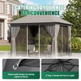 thumbnail image 4 of Clouddwell 10'x 10' Patio Gazebo Double Roof Protection All-Weather Outdoor Shelter Features Insect Screens & Privacy Curtains Ideal for Backyard, Lawn, (Gray), 4 of 8