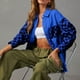 thumbnail image 5 of Chaqueta con botones Chaqueta de manga larga Abrigos al aire libre de moda para mujer Kuymtek Azul T L para Mujer, 5 of 8