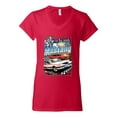 thumbnail image 2 of Wild Bobby Mustang Untamed American Spirit Ford Cars and Trucks Women Standard V-Neck Tee, Red, X-Large, 2 of 6