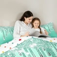 thumbnail image 5 of Castle Fairy Bling Glitter 3-Piece Full Size Comforter Sets for Boys Girls Teenagers,Green Silver Bedding Comforter Set,Abstract Gradient Lightweight Bedding Sets,Ultra Soft Home Decor, 5 of 8