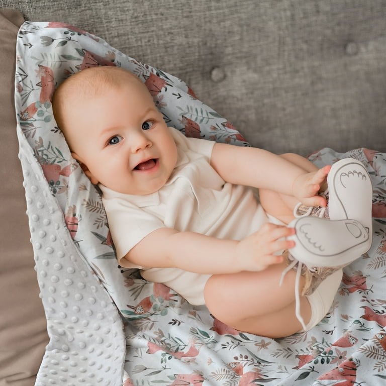 Gllquen Baby Blanket Soft Minky with Double Layer Dotted Backing