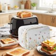 thumbnail image 3 of Toaster Cover 2 Slice, Spring Floral Dustproof Bakeware Oven Protector with Top Hook, Butterfly Summer Botanical Watercolor Waterproof Small Kitchen Appliance Toasters Dust Cover, 11"x6"x8", 3 of 9