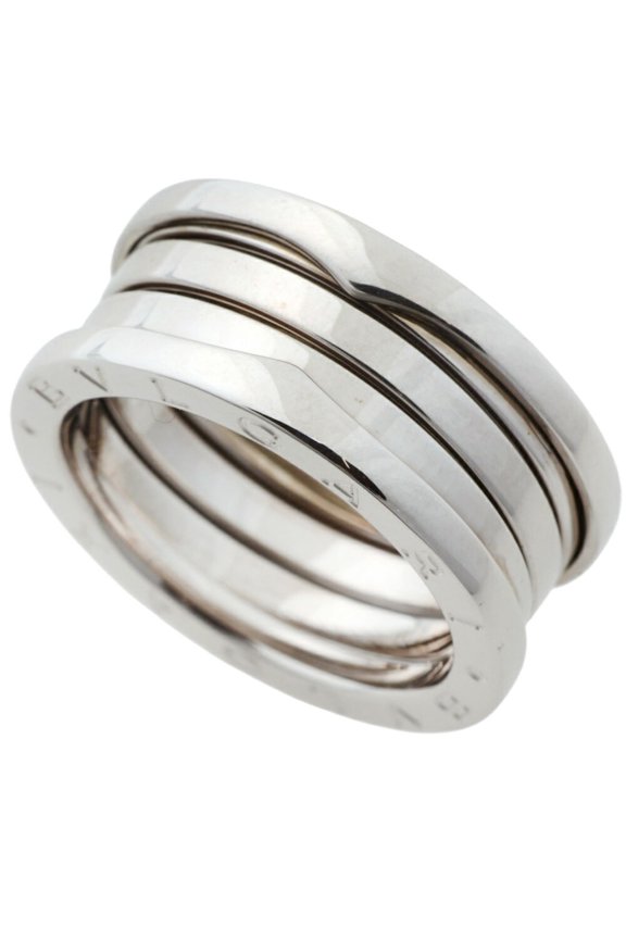 Pre-Owned Bulgari BVLGARI 10.3g B.zero1 Ring 3-Band 18KWG White Gold #55 (Size 14.5)